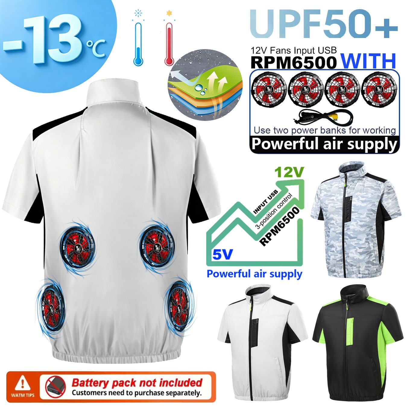 Summer 4 Fans Air Conditioning - đánh giá và giá Outdoor Sport Windbreaker